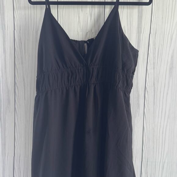 A New Day Tiered Black Maxi Dress Spaghetti Strap Tie Back Size XXL - Picture 2 of 8